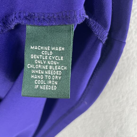 Lauren Ralph Lauren Dress Womens 8 Ruched Stretch V Neck 3/4 Sleeve Elegant - Picture 8 of 11